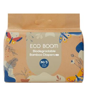 Imagem de Fraldas ECO BOOM Tamanho 3 Embalagem sustentável de viscose de bambu
