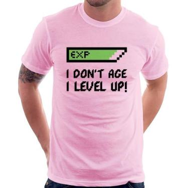 Imagem de Camiseta I Don't Age, I Level Up - Foca na Moda, Rosa bebê, M