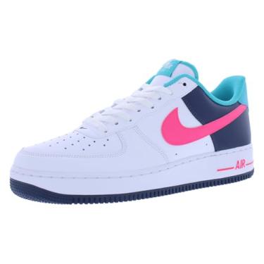 Imagem de Nike Tênis masculino Air Force 1 '07 (HF4849-100, branco/azul trovão/cacto empoeirado/rosa corredor), Branco/azul trovão/cacto empoeirado/rosa, 41