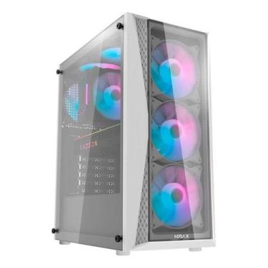 Imagem de Gabinete Gamer Motospeed Hyrax Hgb600W Branco Rgb Vidro