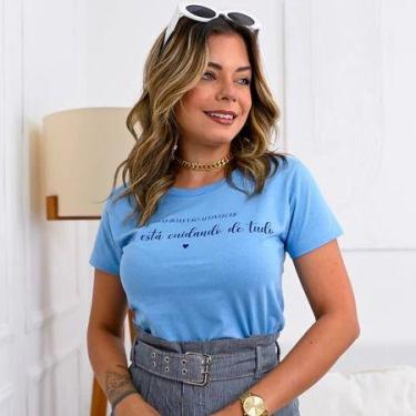 Imagem de T-shirt Feminina Manga Curta Gola Redonda Algodão Roupa Feminina - loj