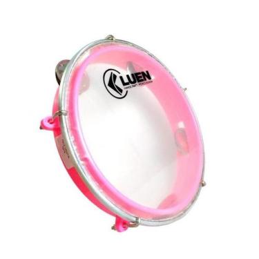 Imagem de Pandeiro Infantil rosa 8 Polegadas LUEN  Reforçado 40084RS