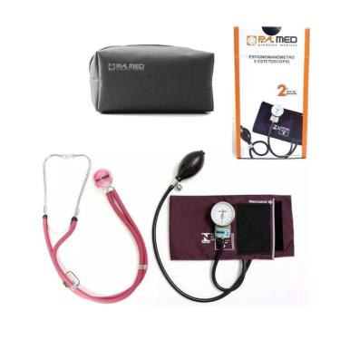 Imagem de Estetoscópio rappaport E esfigmomanômetro bordô p. A med