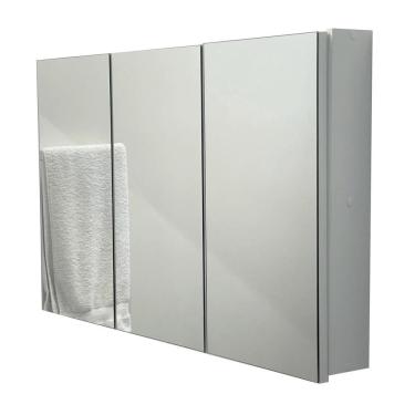 Imagem de Espelho Para Banheiro Armário 3 Portas Com Fundo - 90Cm