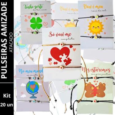 Imagem de Pulseira Amizade Par Com Cartao Personalizado Presentear Kit - VON