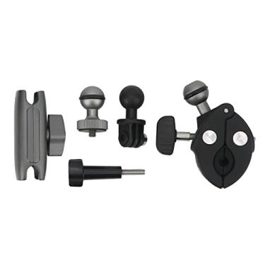 Imagem de Mbeysaq Suporte para câmera de ação TELESIN Braçadeira de cabeça esférica giratória 360 para motocicleta liga de alumínio com compatibilidade de parafuso de 1/10.2 cm