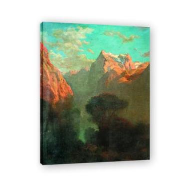 Imagem de Lev Lagorio Prints. Pintura de arte de parede de paisagem marítima. Pôster de reprodução de impressões em tela de paisagem para decoração de casa (Gorge in the Mountains). Moldura interna