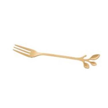 Imagem de Garfo em aço inox leaves dourado - WOLFF