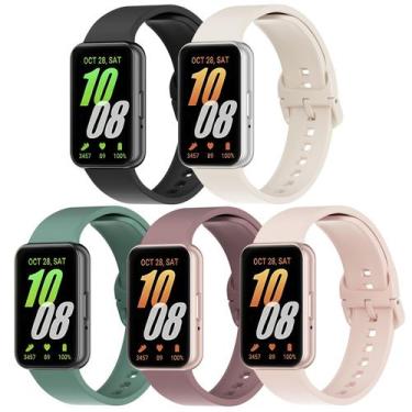 Imagem de Pacote de 5 pulseiras de silicone compatível com Samsung Galaxy Fit 3 