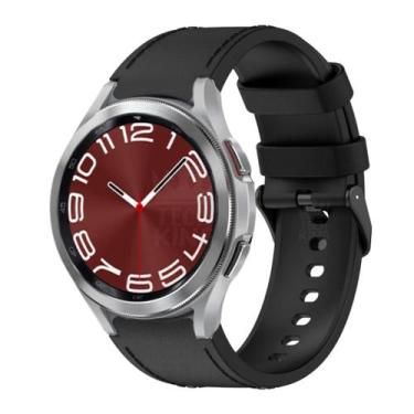 Imagem de Pulseira Couro Artificial /Silicone Para Watch6 Classic 43mm - Genéric