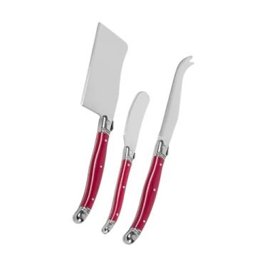 Imagem de Conjunto De (3 Peças), Facas Para Queijo Laguiole Luxo (Bordô)
