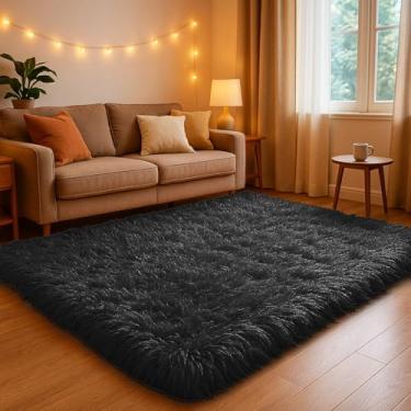 Imagem de Tapete 2,00 X 1,50 Peludo Felpudo Macio Para Quarto Sala(Preto)