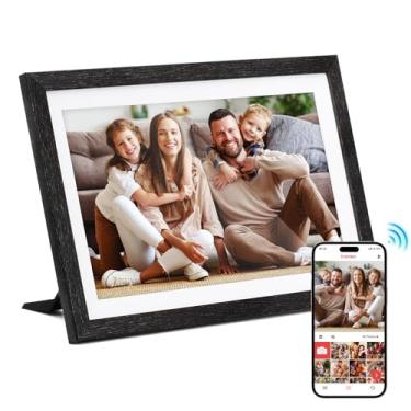 Imagem de IIQ Porta-Retratos Digital De 15,6 Polegadas Com Tela Sensível Ao Toque - Rotação Automática, Tela Ips 1080P, 32 Gb, Wi-Fi Duplo E Aplicativo Frameo, Moldura De Madeira Moderna Para Casamentos, Casa