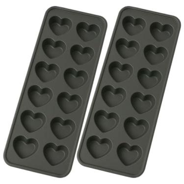 Imagem de Forma de Gelo em Silicone com 12 Cavidades Coração, 26,2 x 11,5 cm, Preto ou Cinza (2, Cinza)