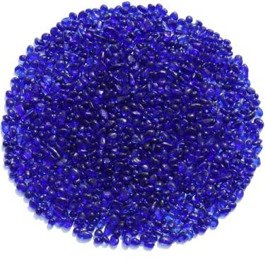 Imagem de QYGL Pedras de vidro marinho - pedras preciosas de vidro transparente azul cobalto - perfeitas para pedras de aquário, cascalho de aquário de peixes, enchimentos de vasos, artesanato DIY e decoração