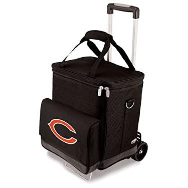 Imagem de NFL Chicago Bears Sacola de vinho com seis garrafas e carrinho