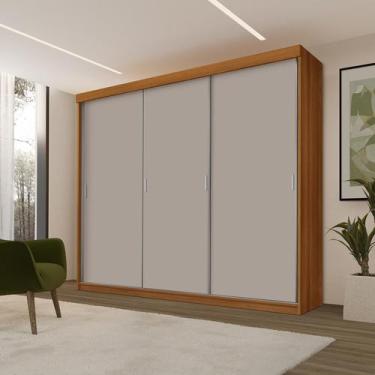 Imagem de Roupeiro Casal Luxo Imola 100% Mdf 3 Portas de Correr 5 Gavetas Trilho