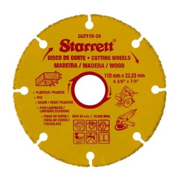 Imagem de Disco De Corte Madeira 110mm Tungstenio DCT110-20 Starrett