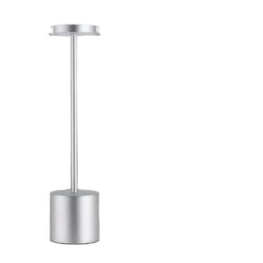 Imagem de Luminária de Mesa Candeiro Dumbbell Touch de Quarto Luxuosa 3 Tons de Led (CANDEIRO PRATA)