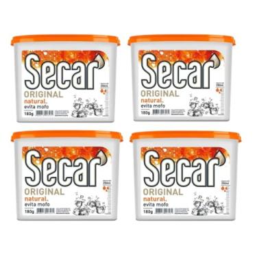 Imagem de Kit Com 4 Evita Mofo Secar 180g Antimofo Guarda Roupas Armários Closet Gaveta Despensa Umidades Bolor Fungos Bactérias Mau Cheiro (4, Natural)