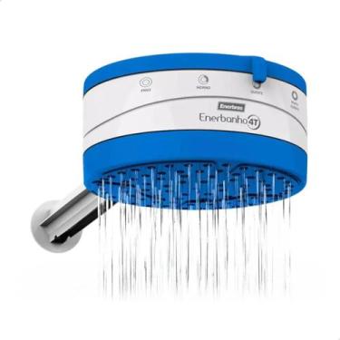 Imagem de Chuveiro Azul 4 Temperaturas Ducha 220v 6800w Com Braço - Enerbras