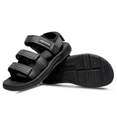 Imagem de CAMEL CROWN Sandálias esportivas masculinas de malha respirável sandálias de caminhada com bico aberto para homens verão casual esporte, Cinza, 38