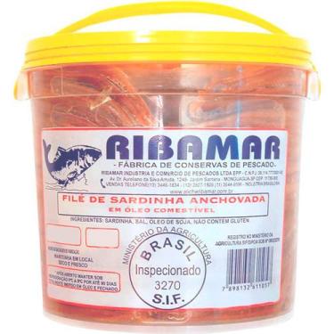 Imagem de Filé De Sardinha Anchovada Aliche Ribamar Balde 1kg