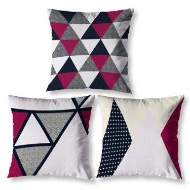 Imagem de Kit 3 Almofadas Cheias 40cm x 40cm Decorativas Estampadas Digital Colo