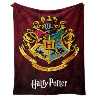Imagem de Cobertor SANMU Flannel Soft Anime com logotipo de Hogwarts 300g