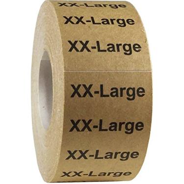Imagem de Etiquetas de roupas tamanho grande Kraft Natural Kraft Adesivos de tiras para vestuário de varejo 1,25 x 5 polegadas 125 adesivos adesivos