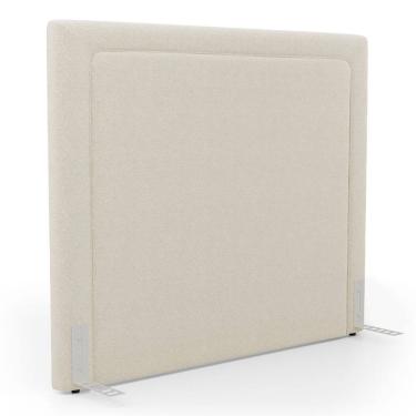 Imagem de Cabeceira Cama Box King Size Alba 195cm com Frame Bouclé Bege - Desk Design