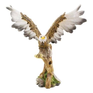 Imagem de Enfeite Rack Águia Asas Abertas Dourada Brilhante - 22.5cm 