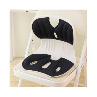 Imagem de Assento Ergonômico Estofado com Apoio Lombar, 33 x 35 cm, para Escritório e Home Office