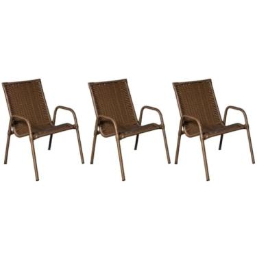 Imagem de Kit 3 Cadeiras Ipanema Área Externa, Jardim Junco Envelhecido