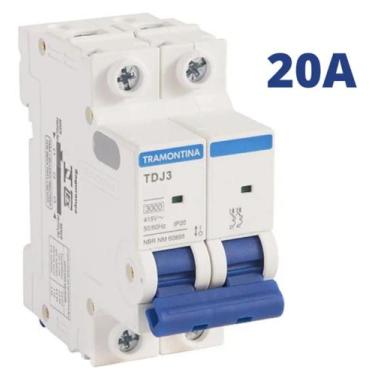 Imagem de Disjuntores Tramontina unipolar e Bipolar, Bipolar 20A