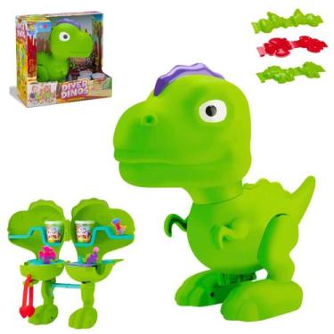 Imagem de Kit Massinha de Modelar T-Rex Dinossauro + Bancada Atividade - Diverto