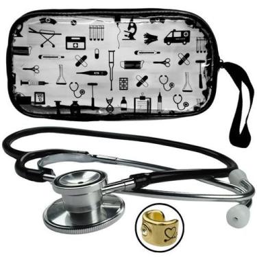 Imagem de Estetoscópio Duosson Adulto Cardiado Pulmonar Duplo - P.A. Med, PRETO 