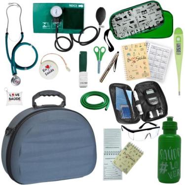 Imagem de Kit Enfermagem Maleta Estagio Medidor Glicose Completo Luxo - PA MED/ 