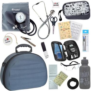 Imagem de Kit Enfermagem Maleta Estagio Medidor Glicose Completo Luxo - PA MED/ 