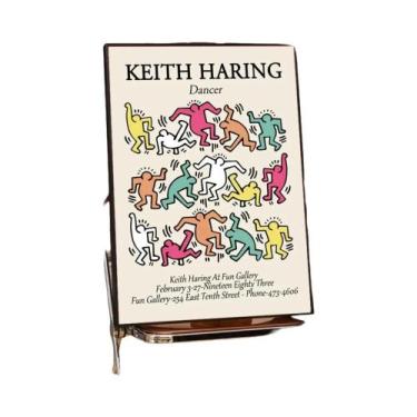 Imagem de Pôster De Exposição De Arte Keith Em Papel Kraft Branco Vintage Decora