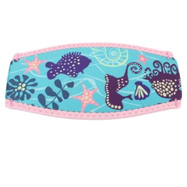 Imagem de Mergulhando óculos de cabelo protetor de cabelo rosa borda verde fundo neoprene de borracha 2 camadas Óculos de mergulho à prova d'água para nadar acessórios esportivos aquáticos