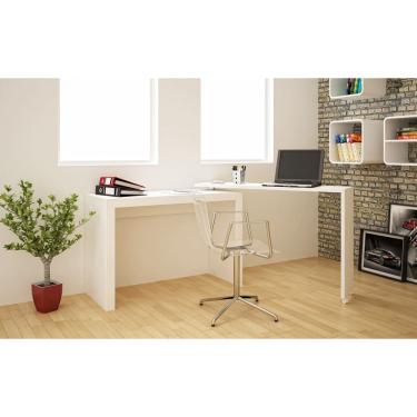 Imagem de Mesa para Computador ou Escritório BRV BC31-06 com Tampo Giratório - Branco