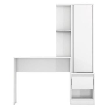 Imagem de Mesa Escrivaninha Work Plus 126cmX158cm 1 Porta e 1 Gaveta Branco - EdeCasaMóveis