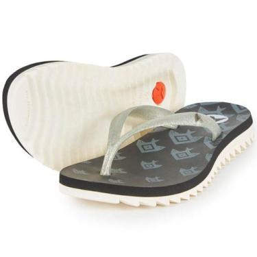 Imagem de Chinelo Kenner Ibiza Geopeixe Feminino - Preto e Prata, 35