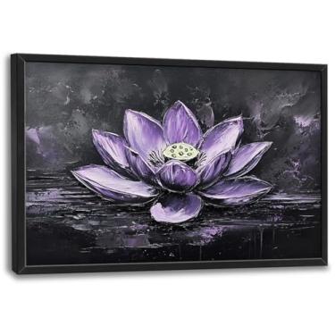 Imagem de Kylora Arte de parede de lótus, fotos de flores de lótus, decoração de parede, impressões zen, arte moderna, meditação, decoração para casa, escritório, para cozinha, banheiro, quarto, sala de jantar