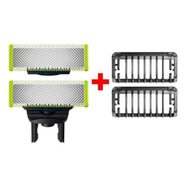 Imagem de 02 Laminas Refil + 02 Pentes P/ Barbeador Oneblade Philips - One Blade