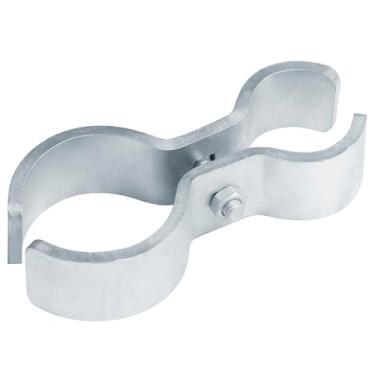 Imagem de eoere 2 conjuntos de grampos de painel de cerca pesada de elos de corrente, grampos de canil de sela para estruturas de painel de tubos de 7,6 cm x 3,5 cm