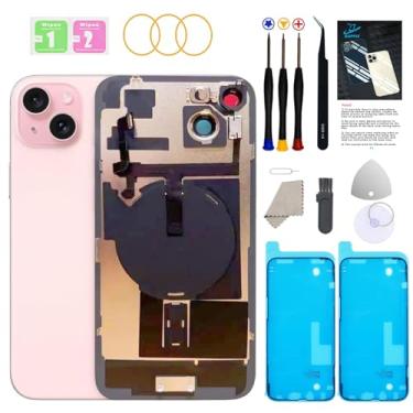 Imagem de GUPFIX Substituição de vidro traseiro para iPhone 15Plus com ferramentas Repir, tampa traseira de grande orifício de substituição de vidro todas as operadoras com adesivo pré-instalado e kits de