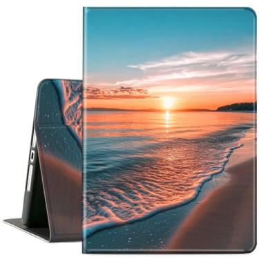 Imagem de ACWDMKH Capa para tablet Samsung Galaxy Tab S10 Plus/S9 FE Plus/S9 Plus 5G de 12,4 polegadas, capa fina de couro PU, capa ajustável com suporte ajustável, despertar/hibernar automaticamente, mar