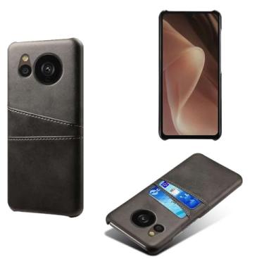 Imagem de Capa compatível com Sharp Aquos Sense 7 Plus, capa de couro PU - Capa de telefone fina à prova de choque com 2 compartimentos para cartão, proteção anti-impressão digital e antiqueda, couro sintético